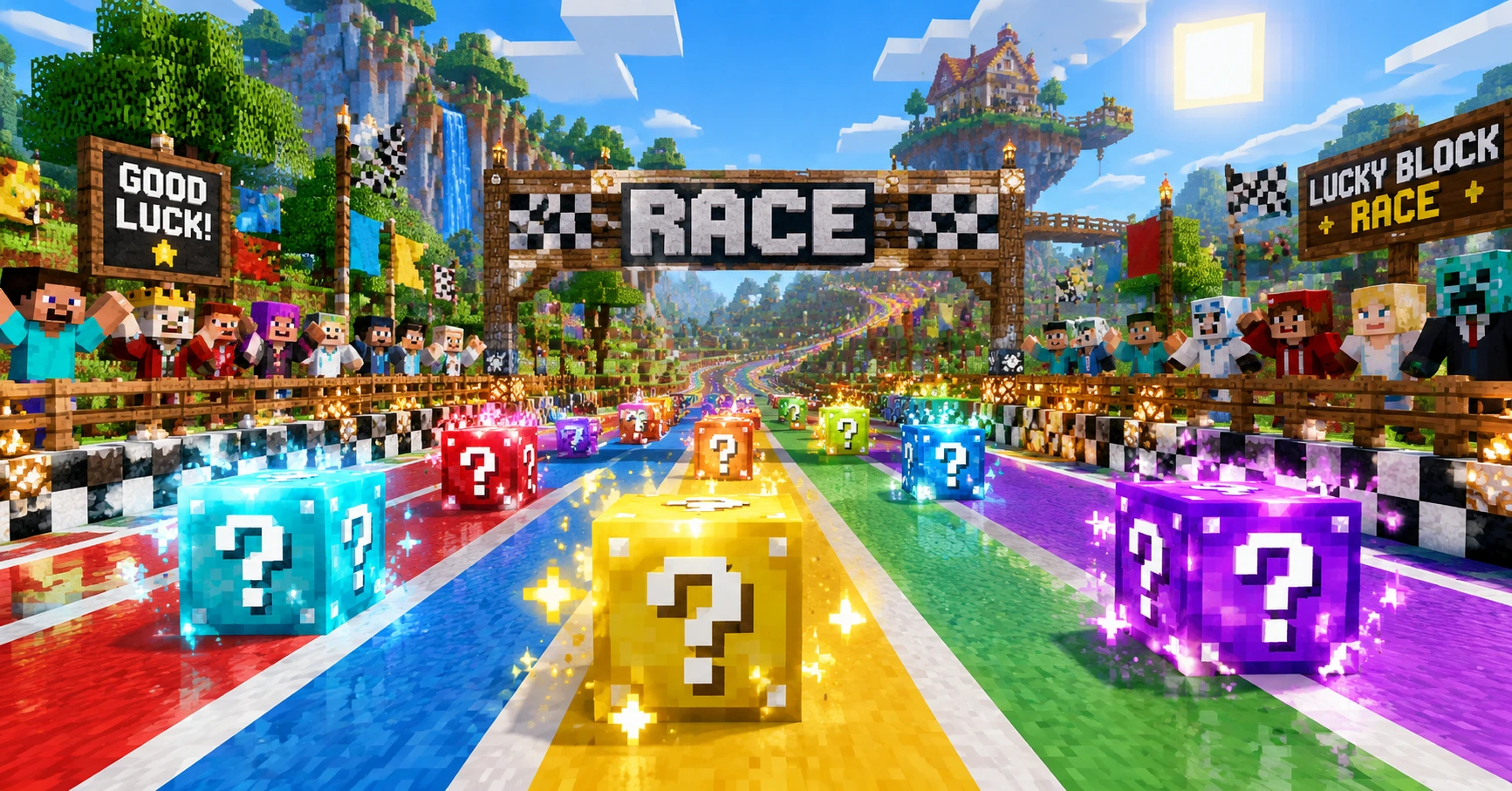 Minecraft Bedrock Lucky Block Race Map Download - image 1 Minecraft Bedrock Lucky Block Race Map Download - image 1