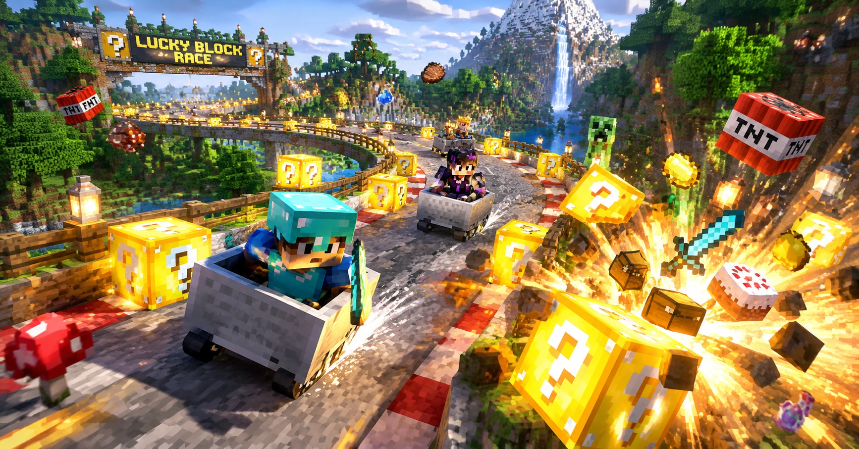 Minecraft Bedrock Lucky Block Race Map Download - image 2 Minecraft Bedrock Lucky Block Race Map Download - image 2